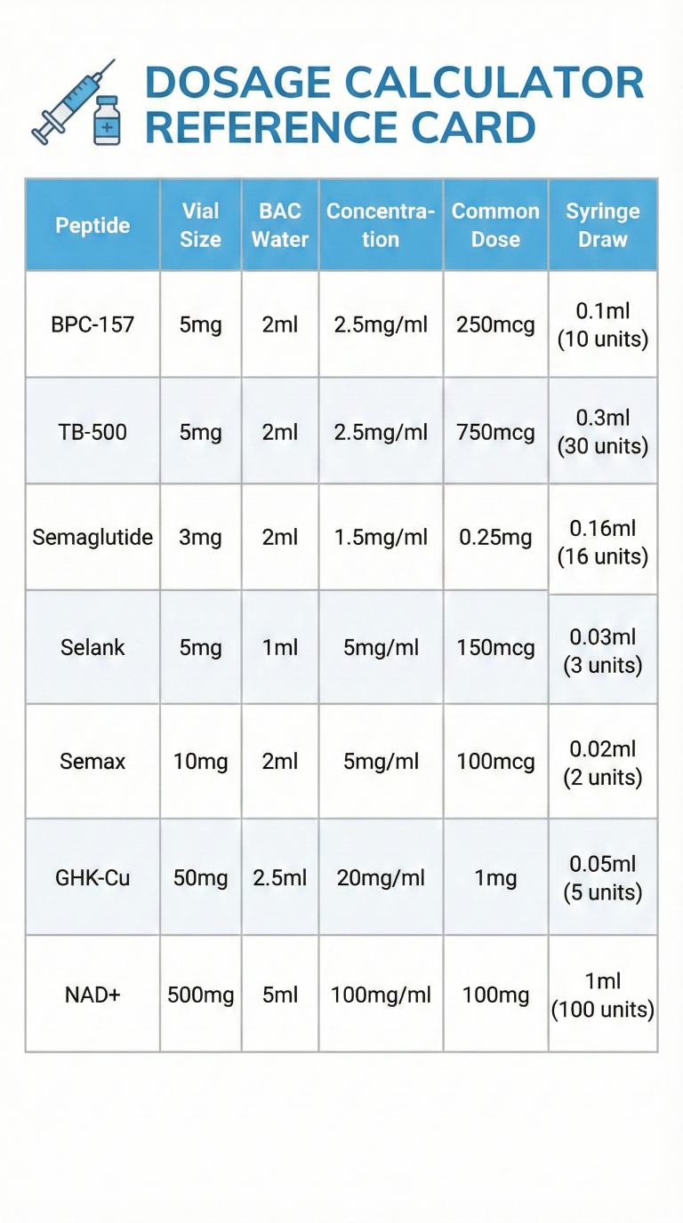 Карта за бързи сметки на дозировки