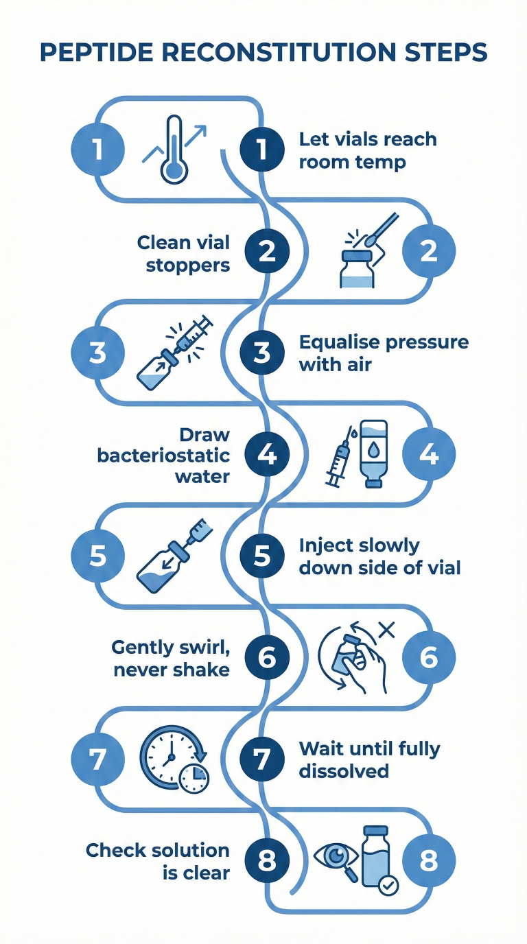 Стъпки за разтваряне на пептиди